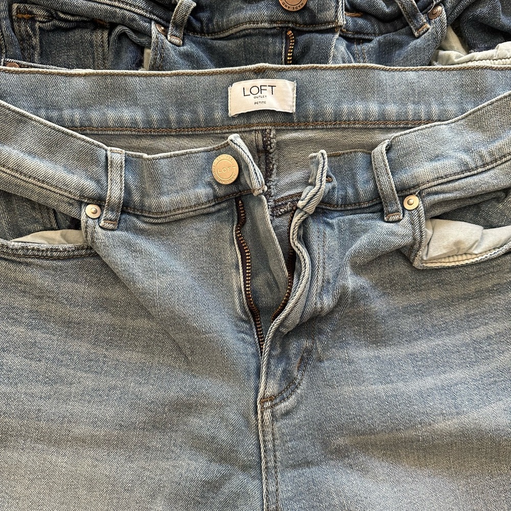 LOFT Blue Slim Jeans with Vintage Wash